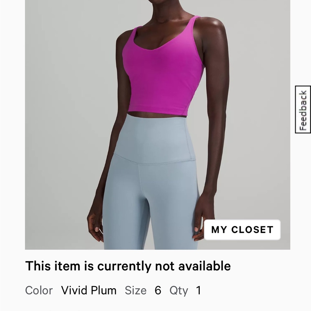 Lululemon align tank size 6 in Vivid plum